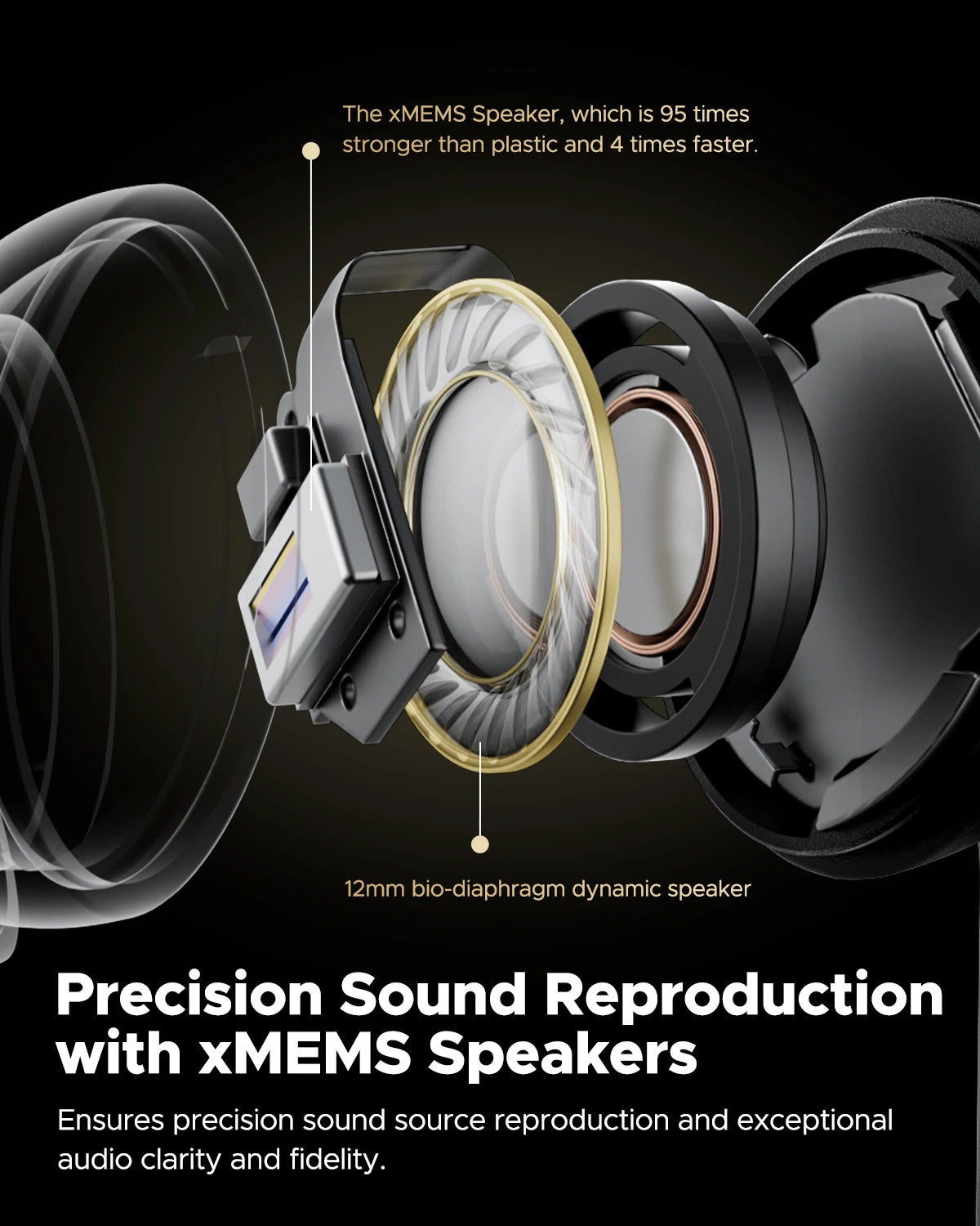 SoundPEATS Capsule3 Pro+ Wireless Earphones Adaptive/ANC Bluetooth Headphones Hi Res HiFi Stereo Sound with Speaker,LDAC