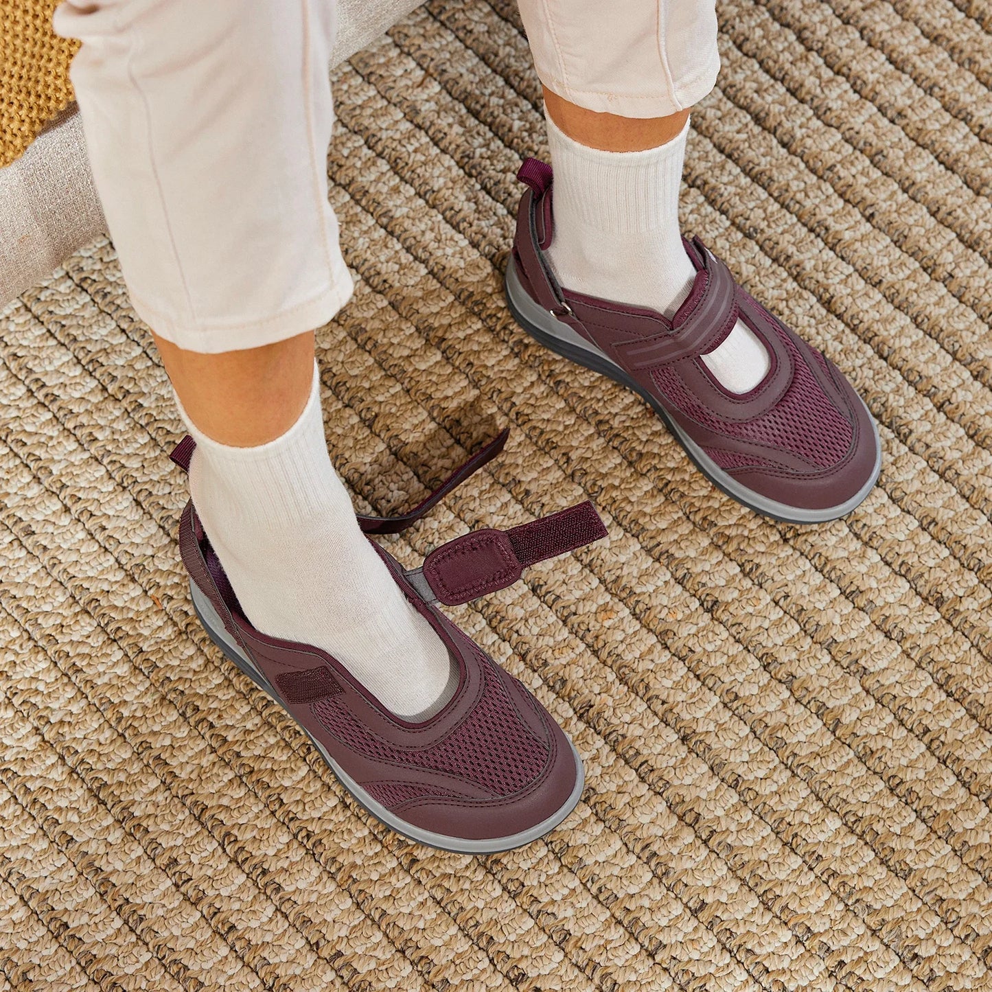 Women's Sandals Mary Jane Casual Shoes Widened Toe For Swollen Feet/Lightweight Breathable Outdoor Elderly Shoe Sandals