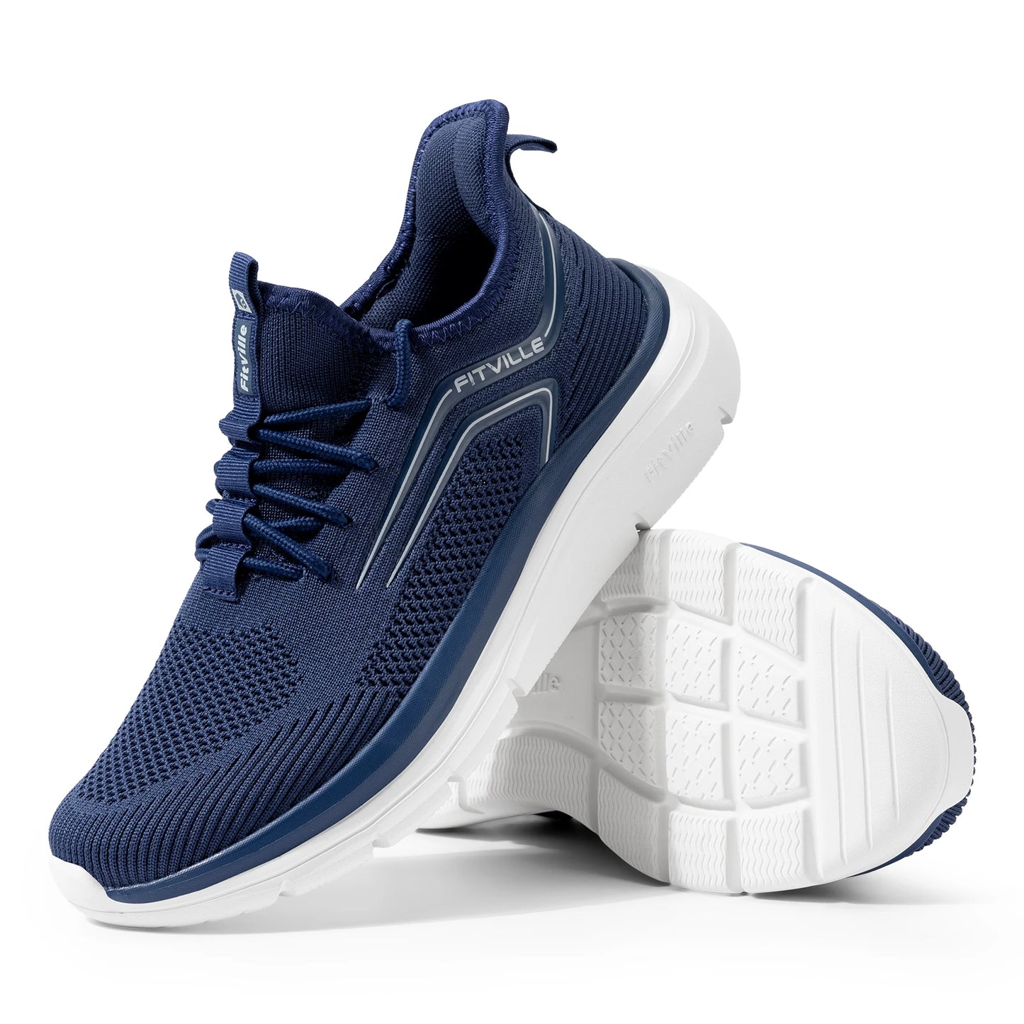 Fitttington Men's Extra Wide Walking Shoes Lightweight Athletic Sneakers/Workout Slip-on Wide Width Shoes For Flat Feet