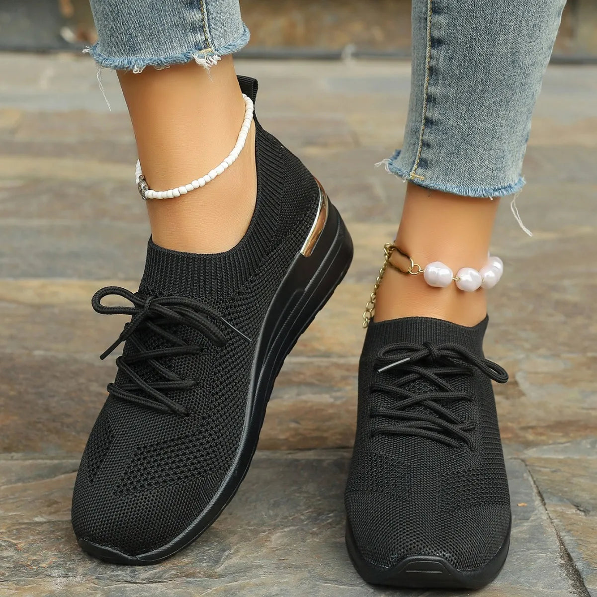 Spring Orange Casual Shoes Breathable Lightweight Wedge Sneakers Women/Woman Slip On Comfortable Outdoors Mesh Sports Shoes