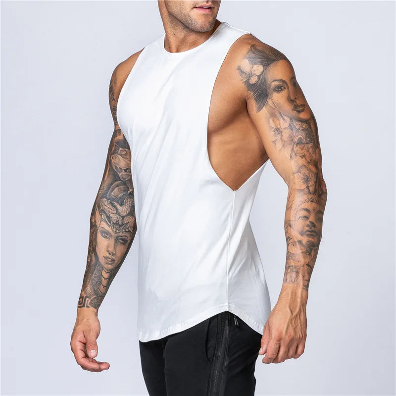 Men's Gym Clothing Summer Fitness Cotton Tank Top Men Jogging/Bodybuilding Sleeveless Shirt Breathable O-Neck Casual Muscle Vest