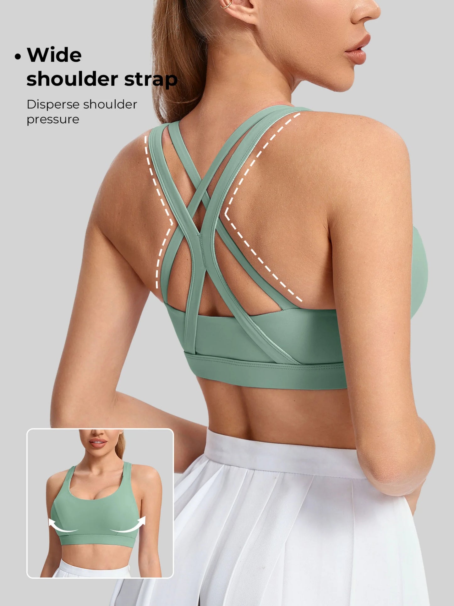 Ladies' yoga sports bra back style thin/shoulder strap sports vest breathable nylon blended material