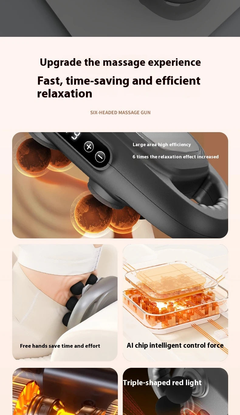 Whole body high frequency massager Muscle relaxation massager/6 head and neck membrane massager 6 fascia gun