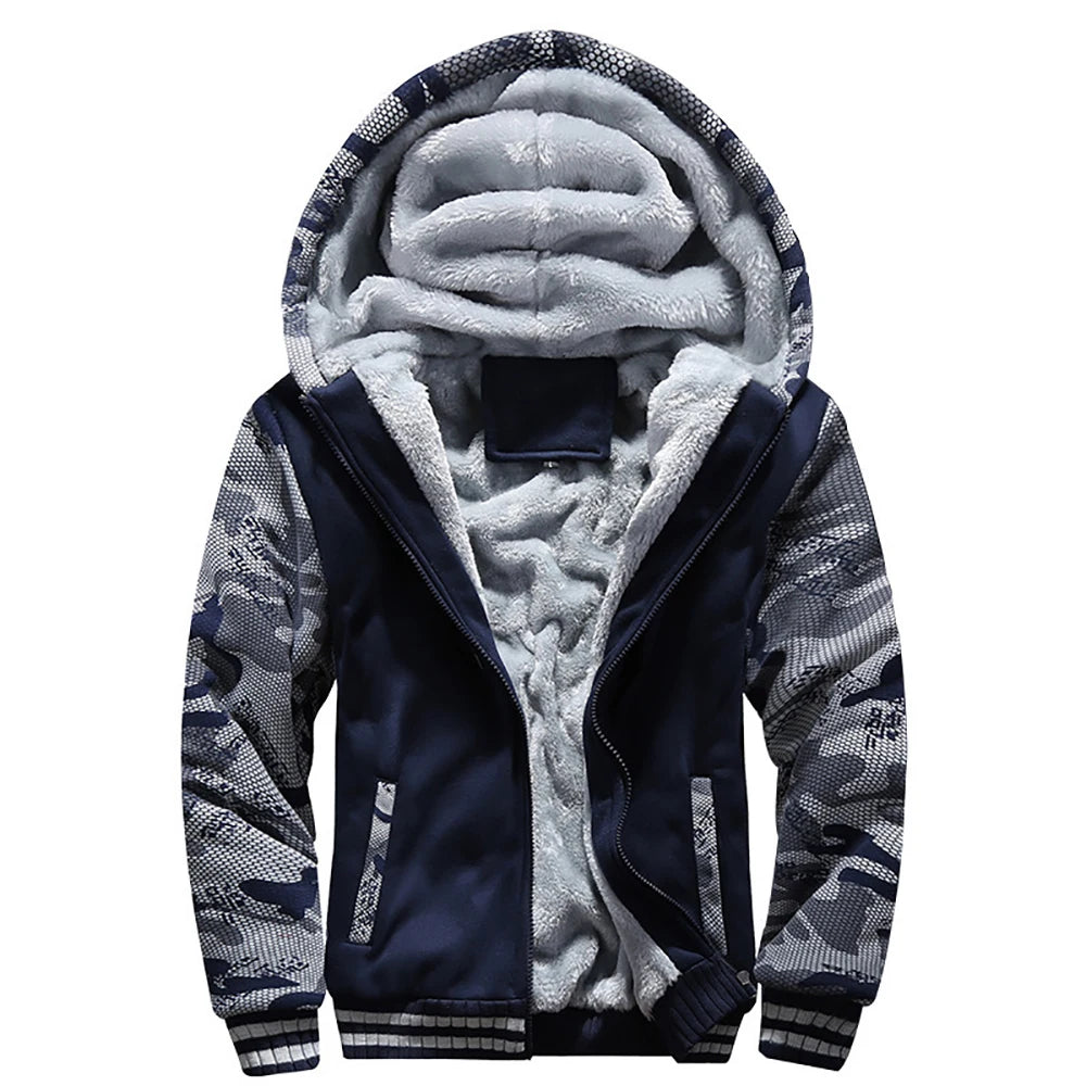 Winter Men's Coats Thicken Warm Jackets for Men Fleece Coat/Men Casual Hoodies Streetwear Long Sleeve Tops Clothing