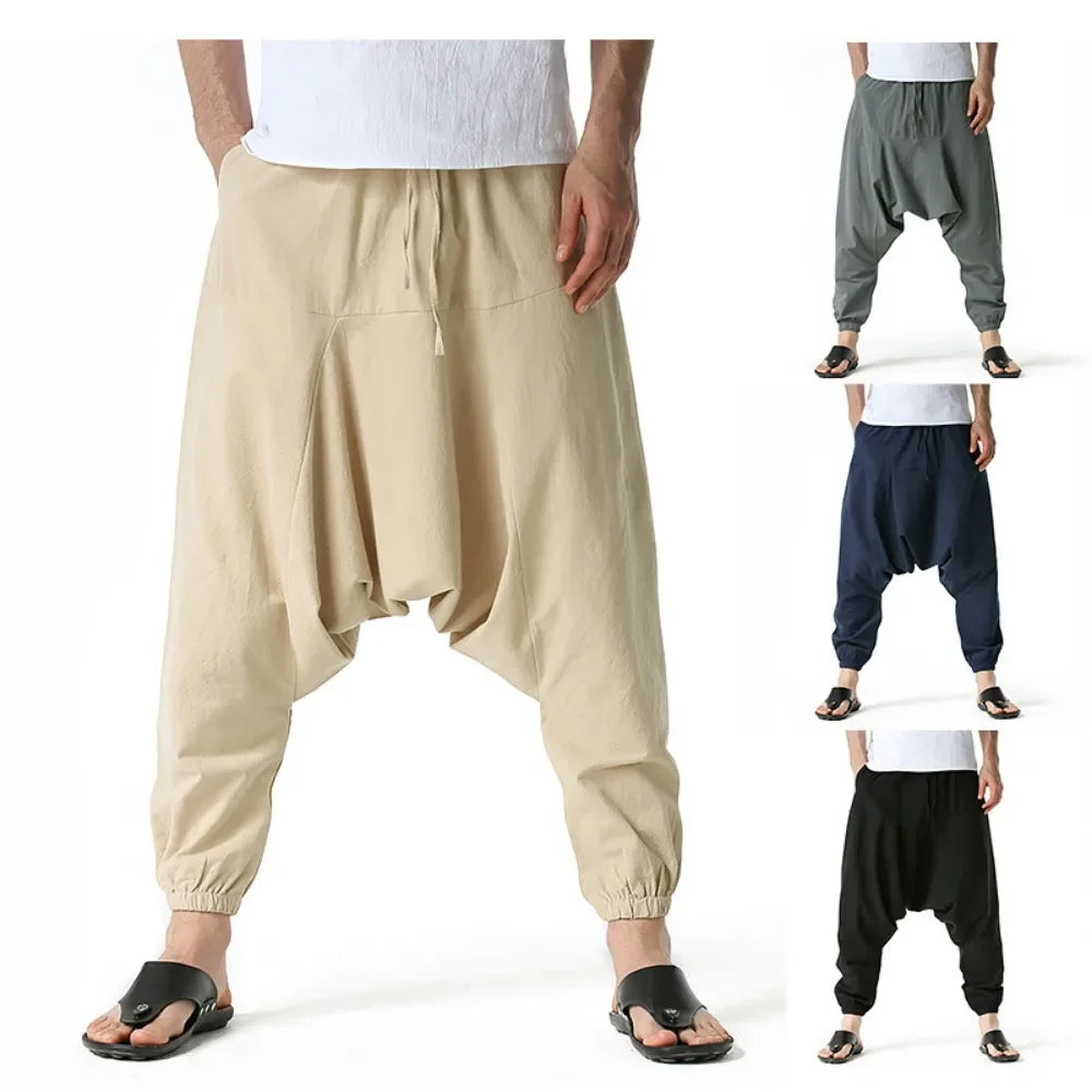 New Men Harem Pants Sweat wear Baggy Casual Yoga Loose Cotton/Sport Jogging Pants Cross Pants for Men Streetwear