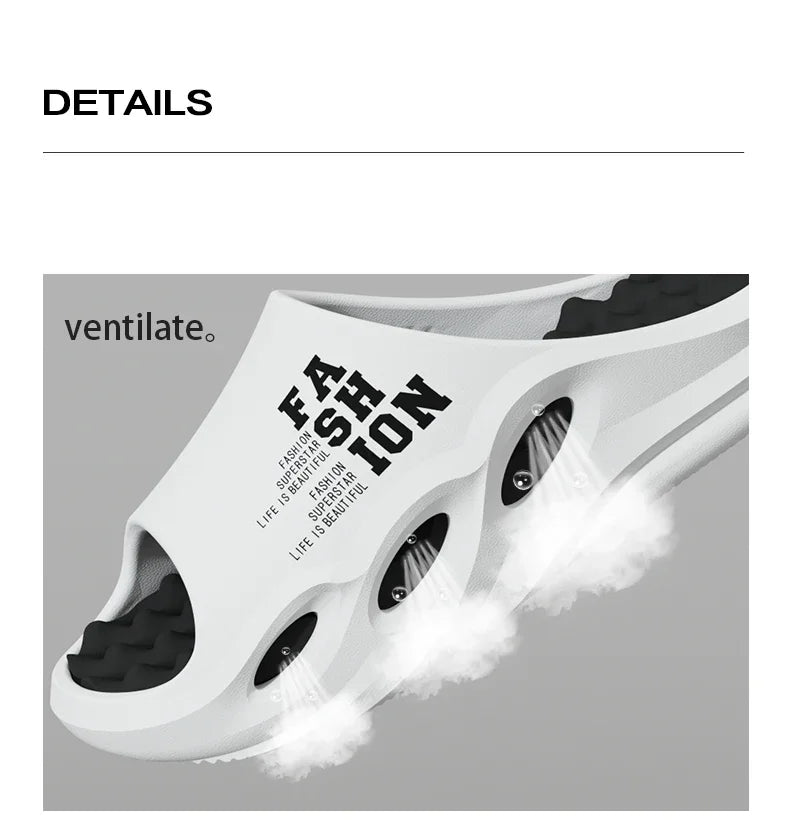 Men Fashion Massage Slippers Indoor/Outdoor Sandals Thick Sole Male Slides/Summer Non-Slip Men Shower Slippers