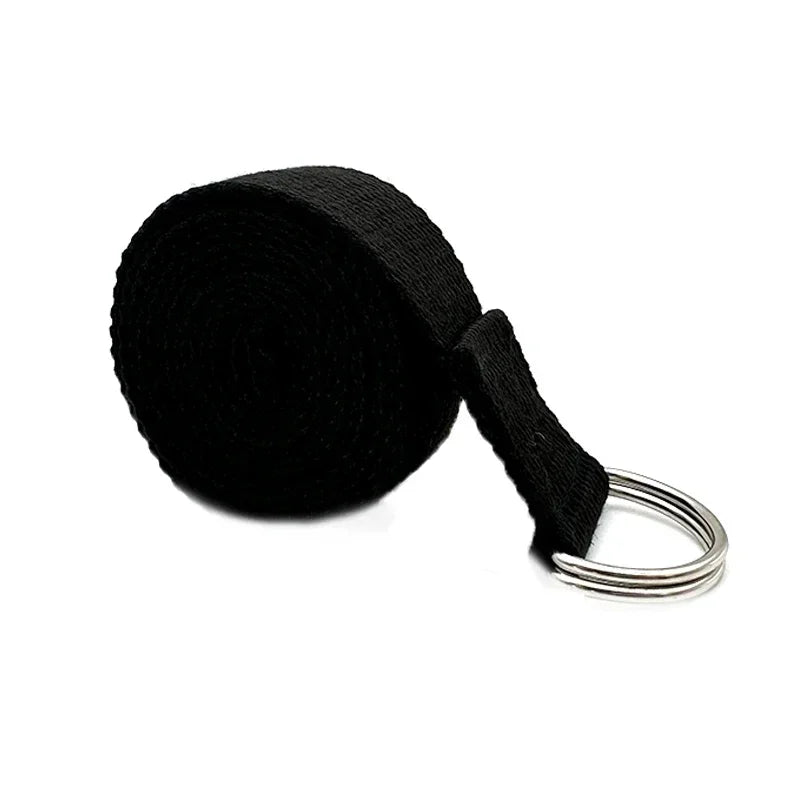 1.8mx3.8cm Yoga Strap Durable Cotton Exercise Straps/Adjustable D-Ring Buckle Gives Flexibility for Yoga Stretching