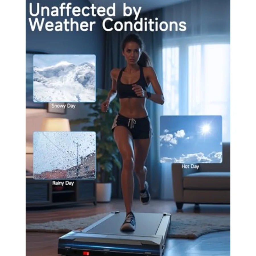 Walking Pad Treadmill for Home Office Use Portable Mini Compact/Under Desk Treadmill in Black Lightweight Slim Design