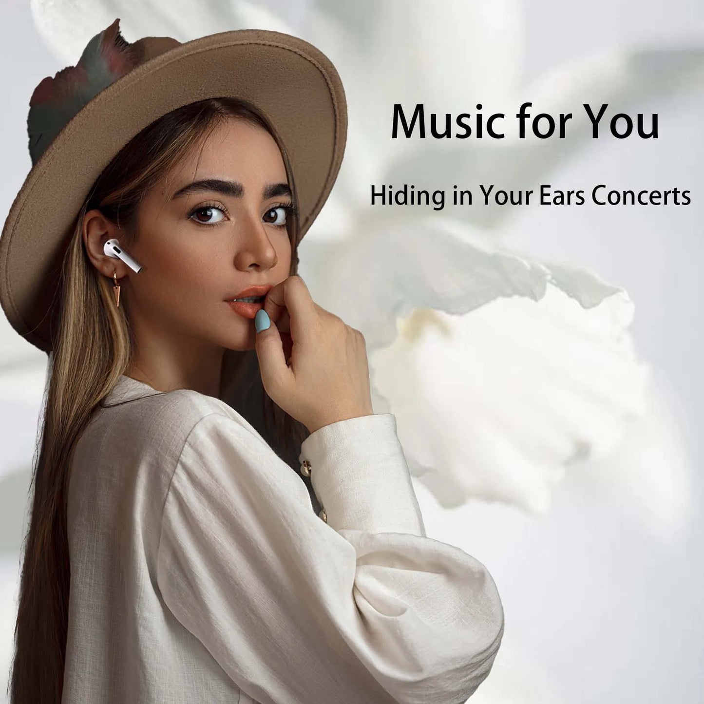 Air Pro4 wireless earphones Bluetooth 5.3 in ear earphones suitable for sports/gaming, and office work compatible with all ear