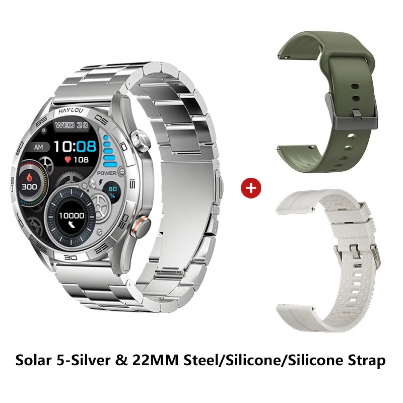 HAYLOU Solar 5 Voice Calling Smartwatch 1.58'' AMOLED Display 60Hz Smart Watch/24H Health Monitoring Sports Smartwatch for Men