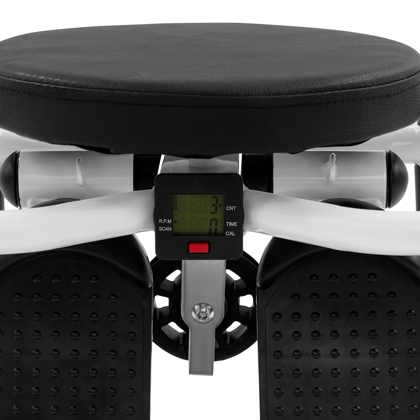 Hydraulic Stepper Climber 330.7 lbs Capacity Steel Frame/Dual Hydraulic Drive 360° Rotating Seat Resistance Bands LED Display Anti-Slip Pedals