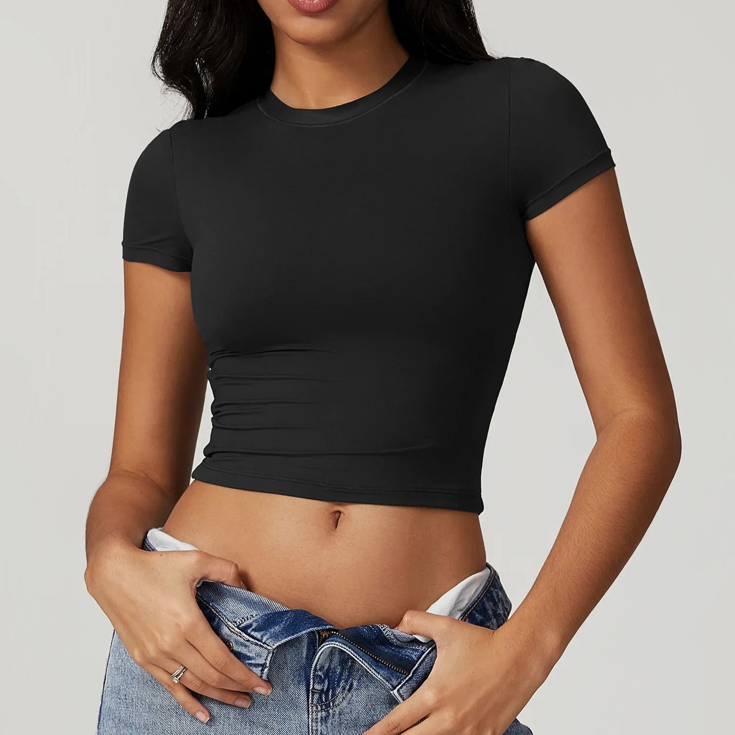 Women's Tight Fitting Sports T-shirt Quick Drying Short Sleeved Yoga T-shirt/Pilates Running Exercise Fitness Short Sleeved