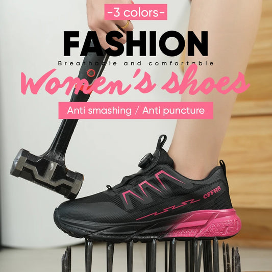 New women's anti-puncture anti-smash/breathable fashion safety protection shoes