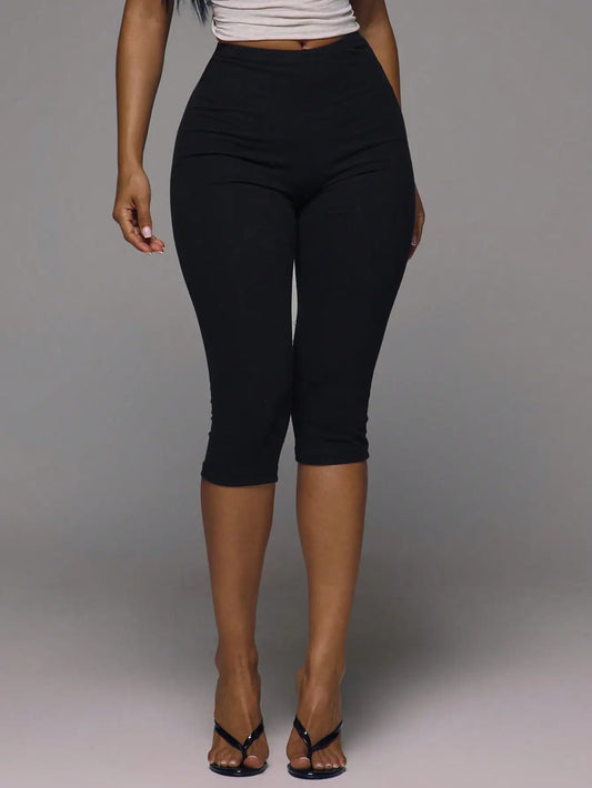 MUSERA ESSENTIALS Cotton Blended Fitted Capri Pants Leggings/Spring Summer Holiday Everyday Cute Daily Basics Simple