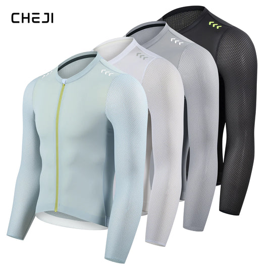 CHEJI Men's Short Sleeve Cycling Jersey Women Summer Cool Touch/Moisture Wicking Bike Top for Road MTB Cooling Fabric