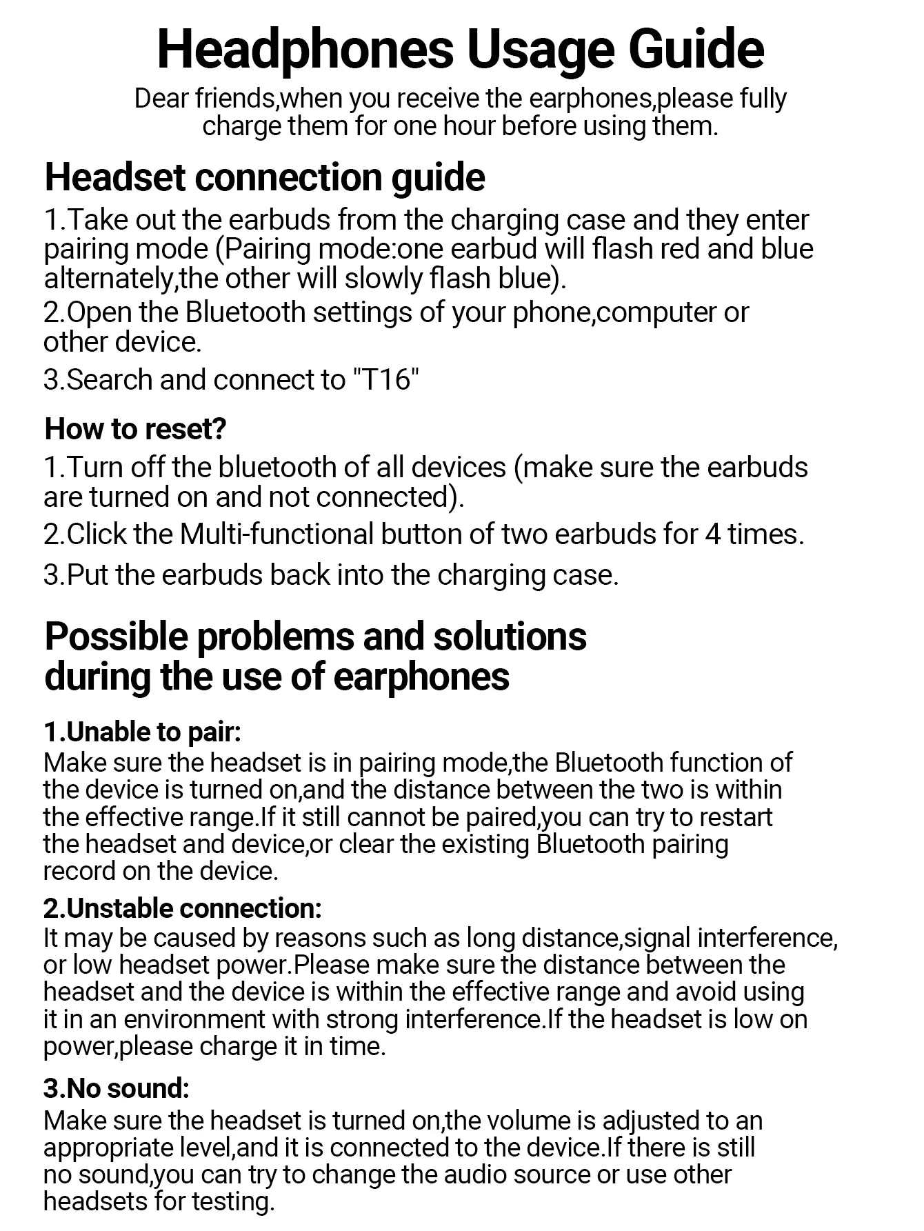 T16 Bluetooth 5.0 Ear-Hook Sports Earphones, IPX5 Waterproof ABS Earbuds/Wireless Charging Case, Dual LED Display, 48H Playtime
