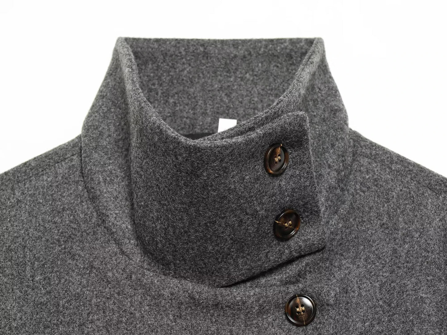 European and American Winter New Women's Loose and Casual Style/Simple Long Sleeve Buckle Stand up Collar Coat