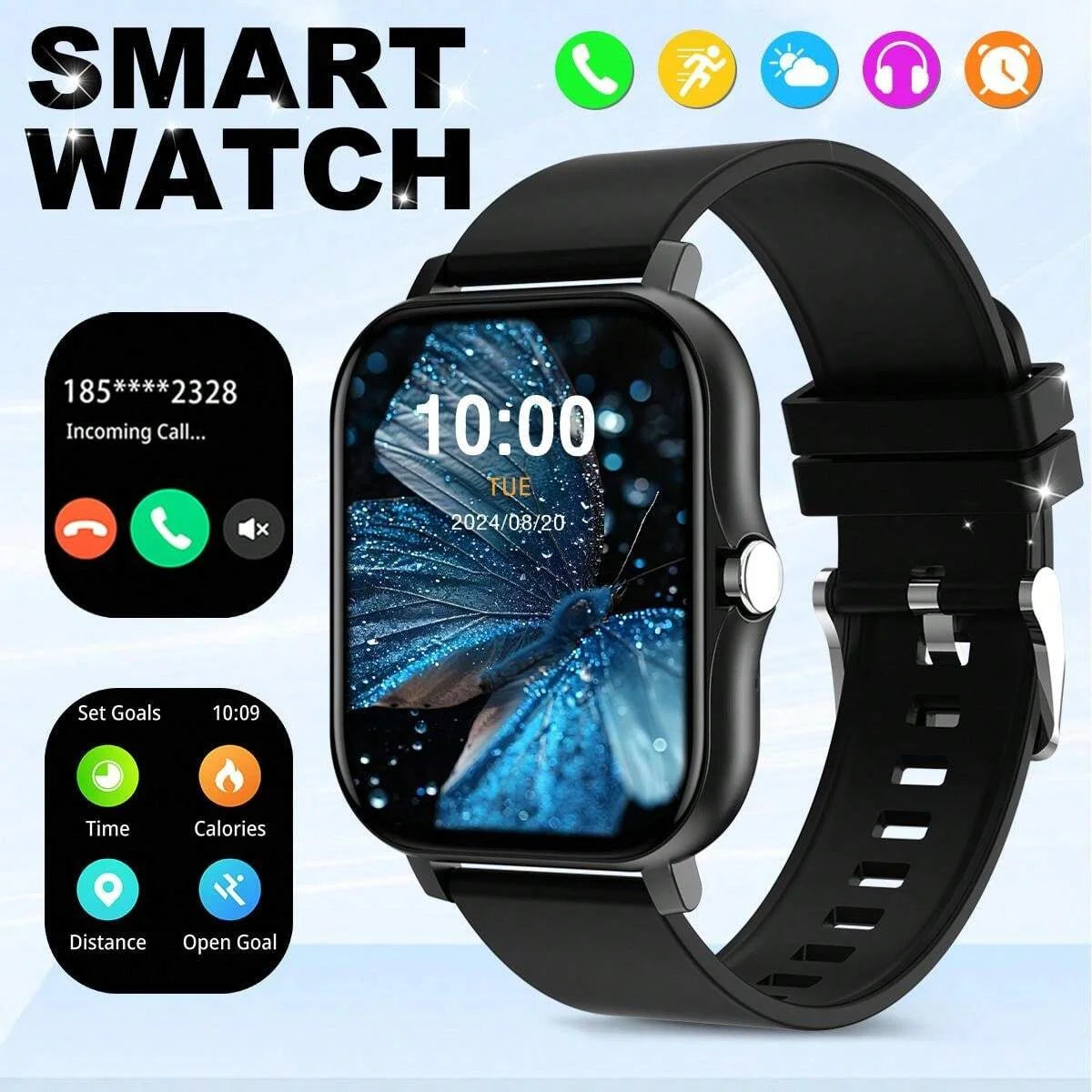Sports smart watch, sports monitoring wireless calls/message reminders suitable for Android and iPhone