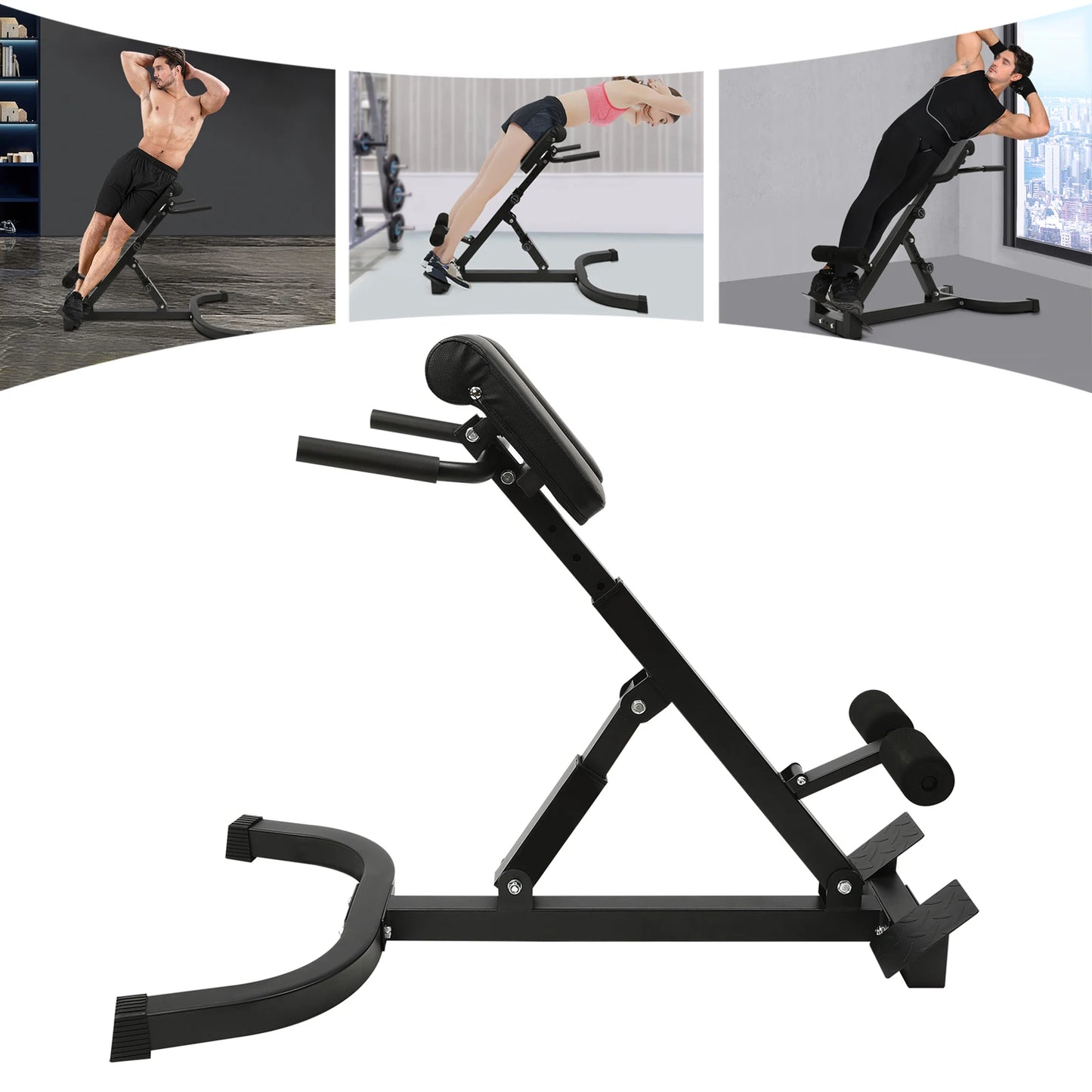 Multi-Functional Exercise Bench Foldable Adjustable Full All-in-One/Body Workout Fitness Bench, Back Extension Roman Chair