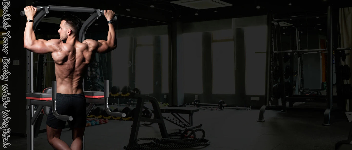 Bench Press Set Chest Press Machine with Independent Converging Arms/Adjustable Flat Incline Bench Press with Dumbbell Rack for
