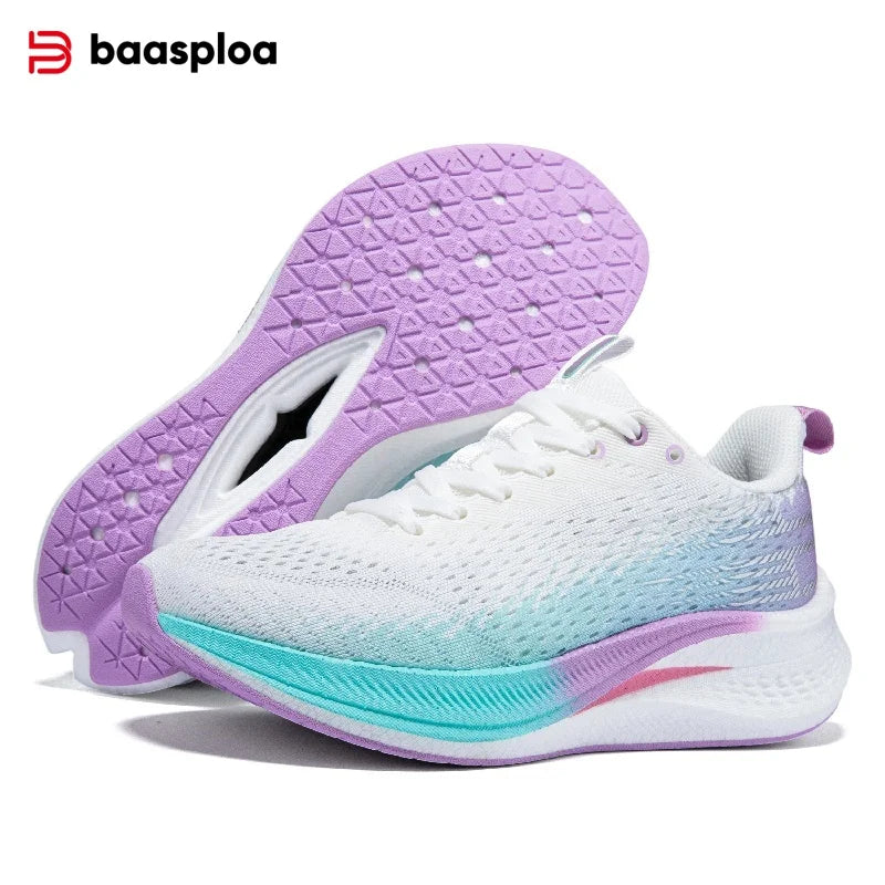 Baasploa Women Professional Running Shoes Outdoor Carbon Plate/Non Slip Sports Shoes Female Casual Breathable Jogging Sneakers