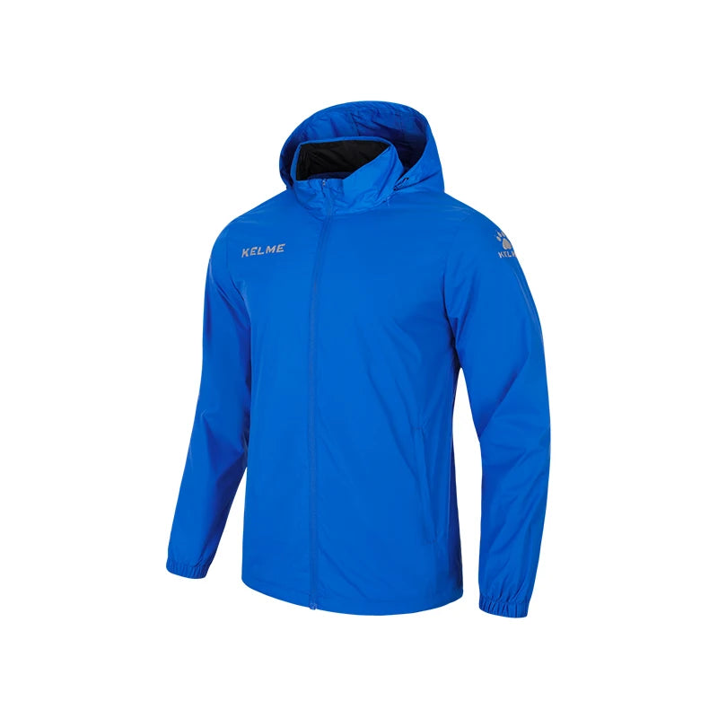 KELME Men's Windbreaker Running Jacket Hooded Windproof Coat/Training Waterproof Jacket Quick Dry
