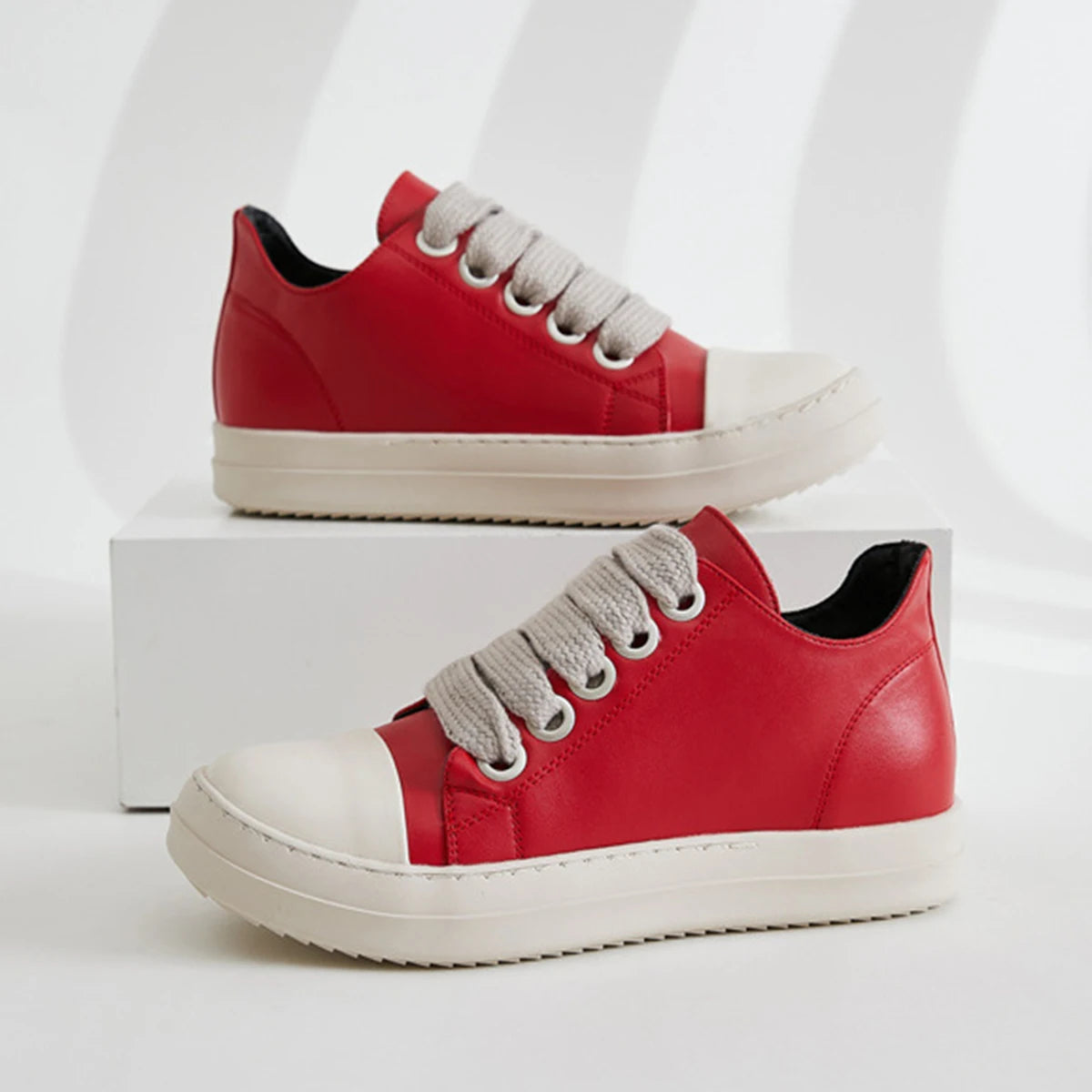 Men's Coarse Shoelaces, Low Cut Flat Bottom Casual Shoes/Minimalist College Style Sports Shoes