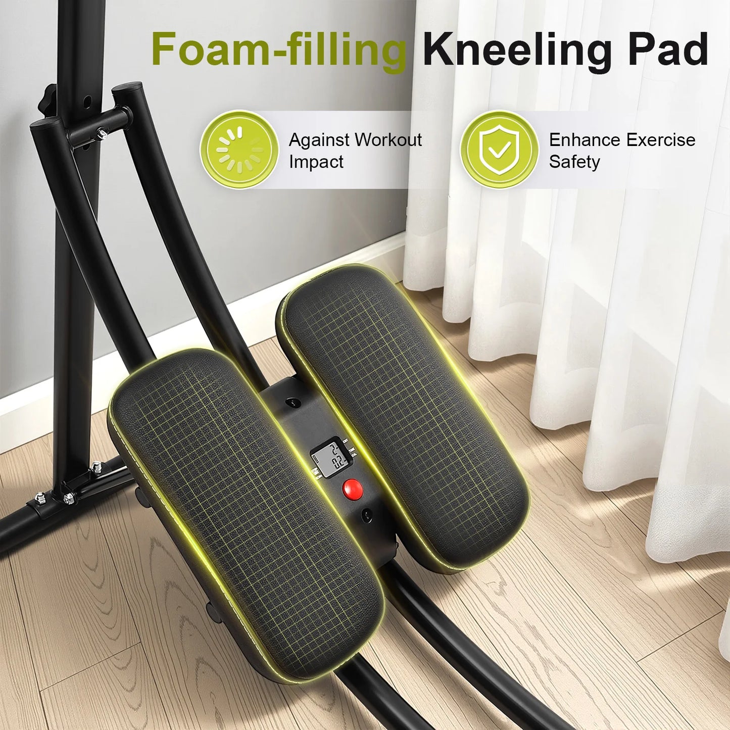 330lbs Capacity Ab Machine 3-Level Adjustable, Dual-Arc Track/Core Trainer with LED Display Foldable Home Gym Equipment