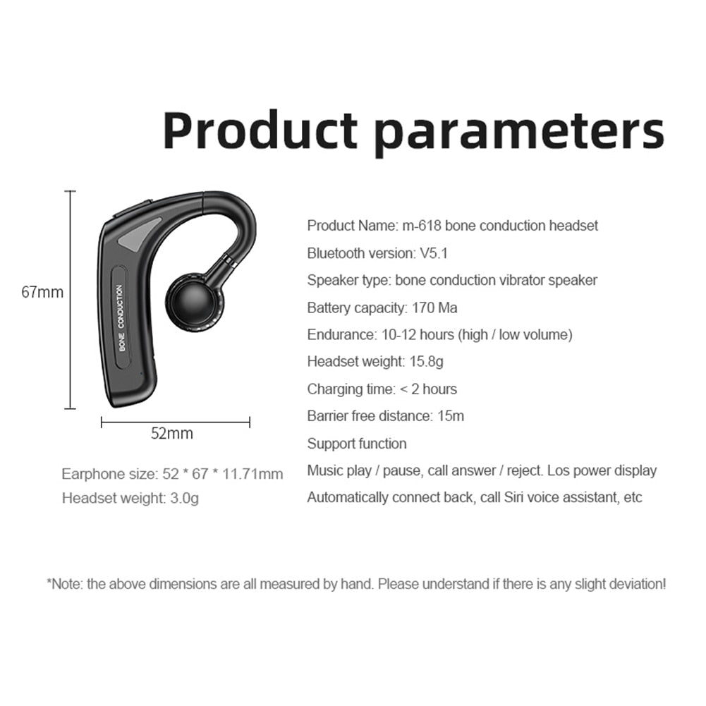 Ear Clip Type Bluetooth-compatible Earphone/Noise Reduction Wireless Stereo Sports