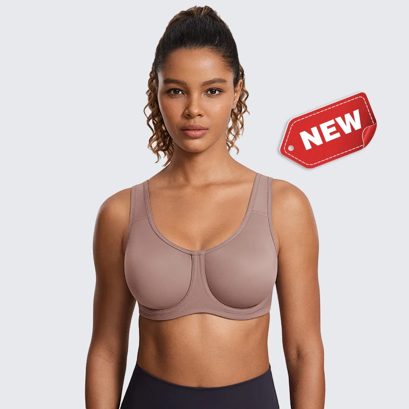 Yoga Sports Bra Women Max Control High Support Plus Size Underwire/Gym Fitness Tops Activewear Breathable Yoga Curve Underwear