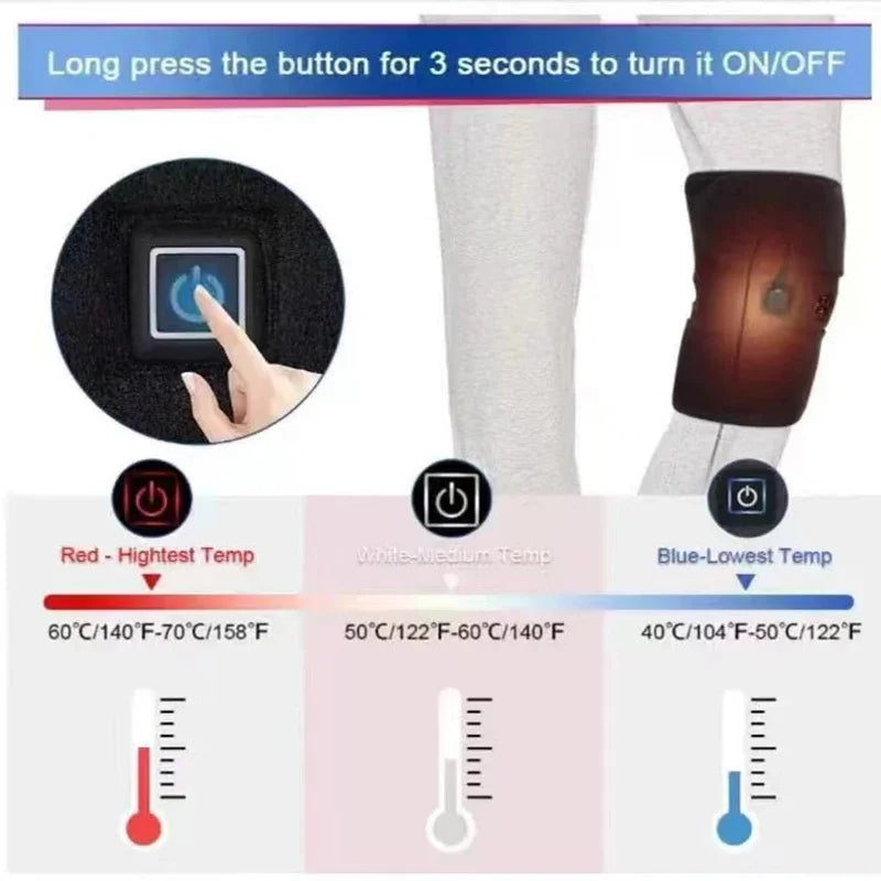 Electric Knee Heating Pad Heated Knee Brace Support/for Arthritis Joint Old Cold Leg Knee Warmer