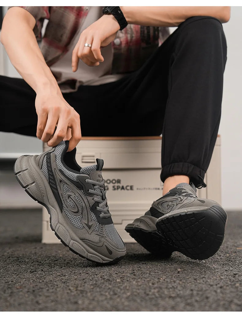 Casual Sneakers Retro Dad Shoes Men's Summer Thick Sole/Hiking Sneakers Breathable Mesh Non-slip Casual Streetwear