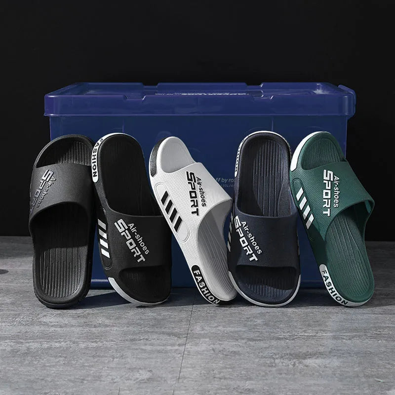 Fashion Men's Slippers PVC Soft Sole Non-slip Slides Casual/Outdoor Flip Flops Home Slippers New