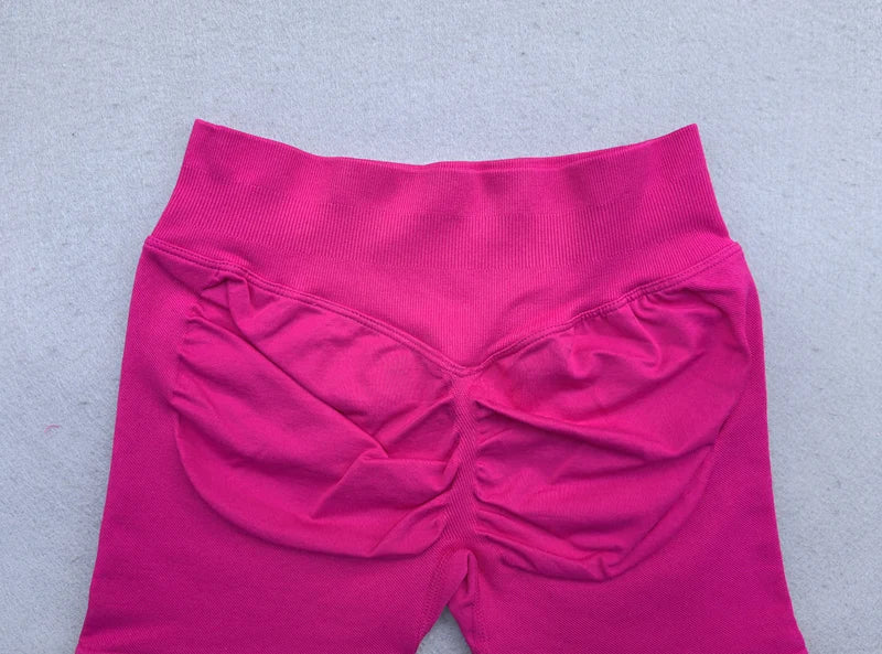 Seamless Shorts 4.5" Ribbed Yoga Shorts Women Flex Gym Shorts/Booty Running Short Butt Lifting Workout Pants