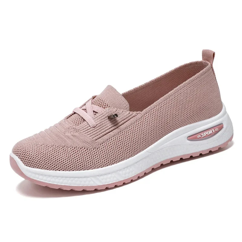 Women's Casual Shoes Fashion Breathable Walking Flat Bottom/Sports Shoes Women's Fitness Large Pink Women's Shoes