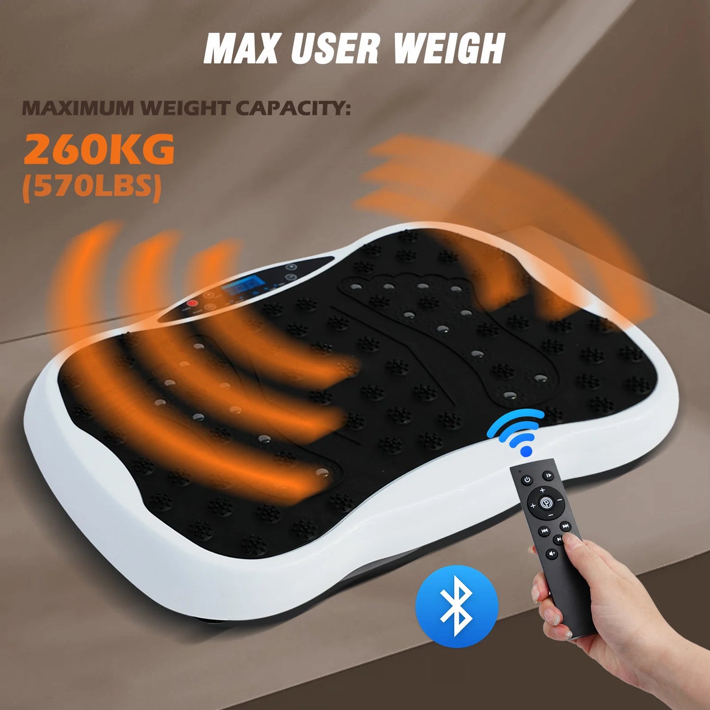 Full-Body Vibration Plate Exercise Machine Fitness Equipment Workout/330lbs Weight Loss with Resistance Bands Remote Control