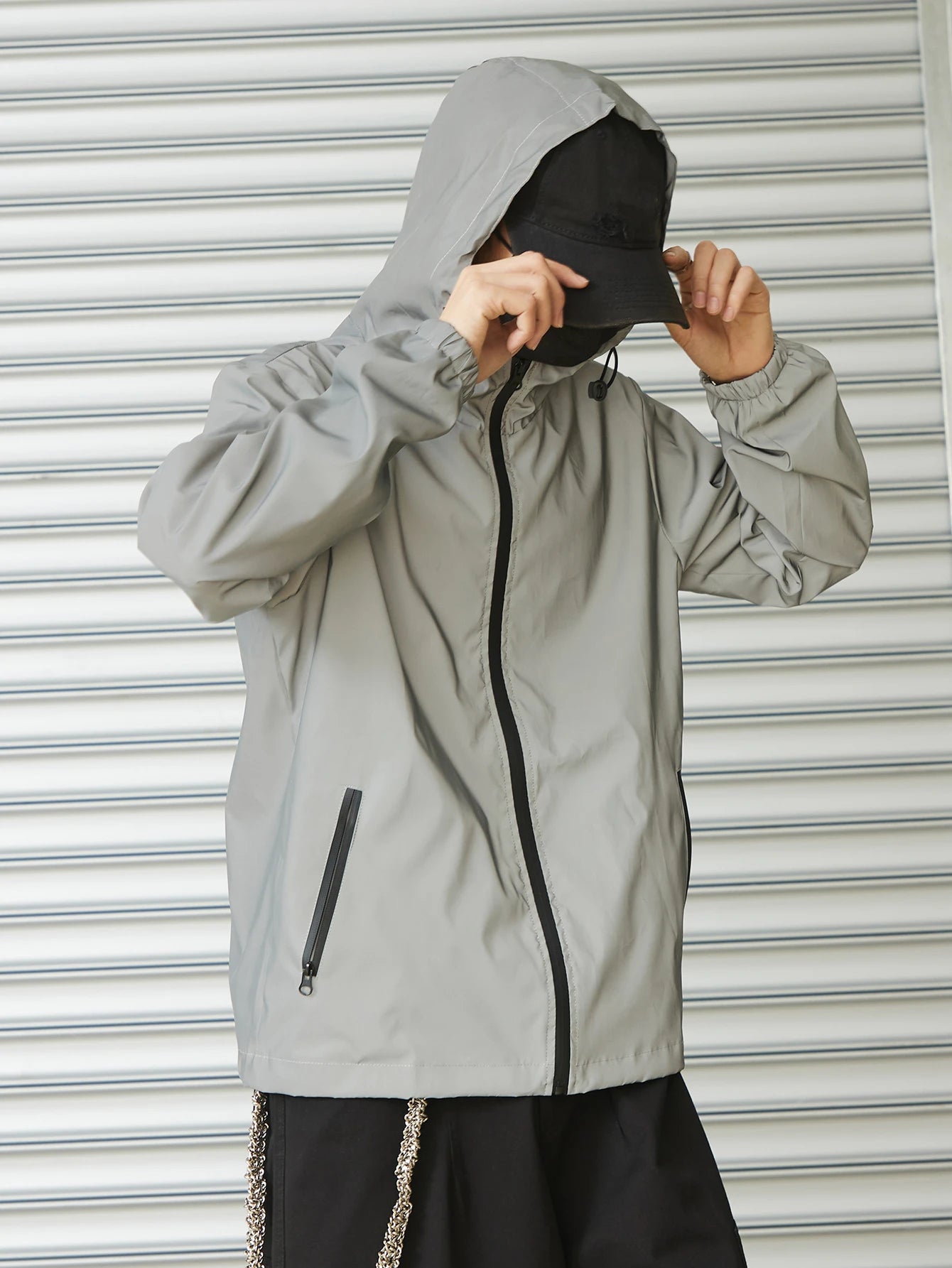 Night Reflective Clothes Spring New Men's Hooded Jacket Outdoor/Run Casual Windproof Coat Couples Hip-hop Streetwear S-5XL