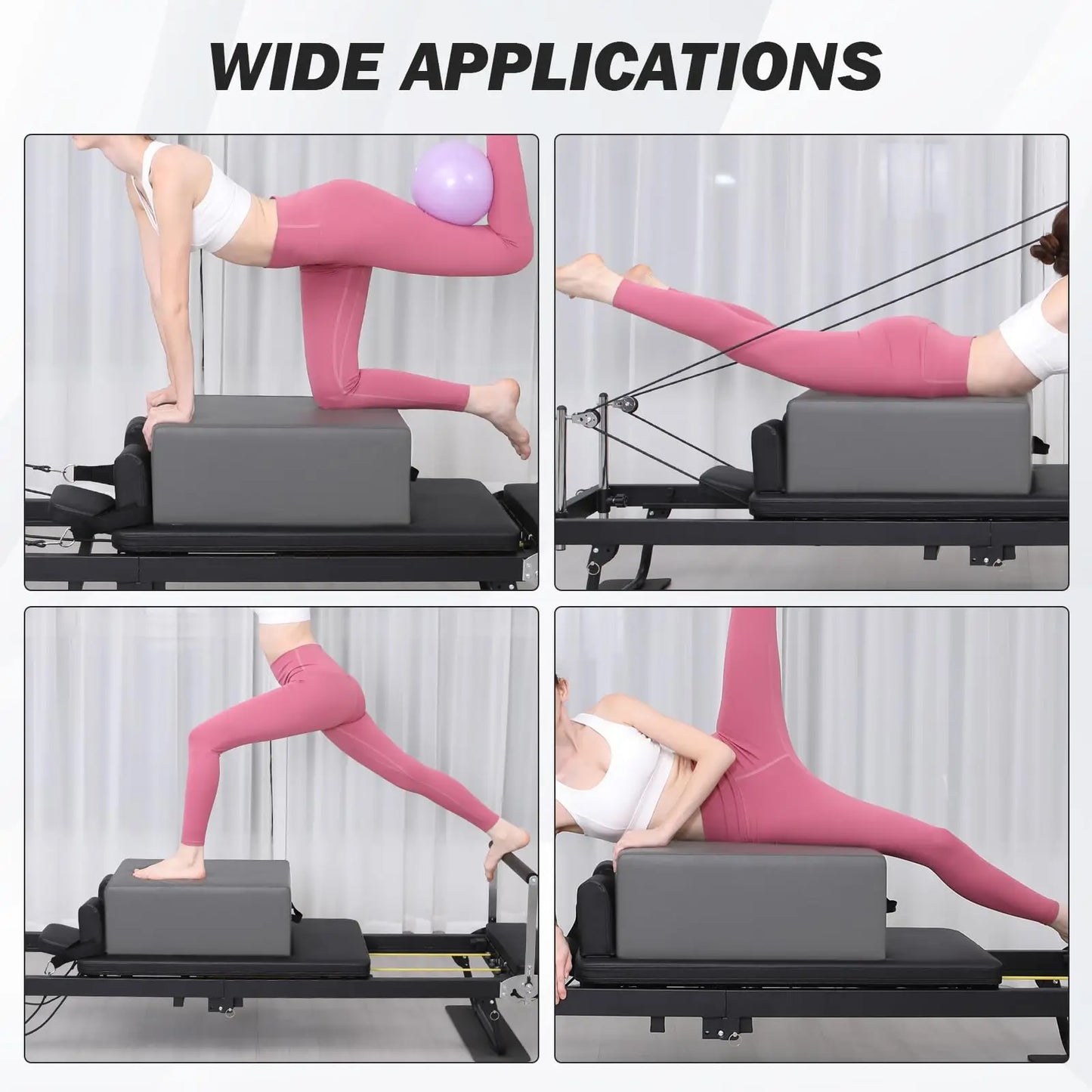 Portable Pilates Reformer Sitting Box Pilates Sit Box for Home Workout/Pilates Exercise Accessories for Pilates Reformer Board