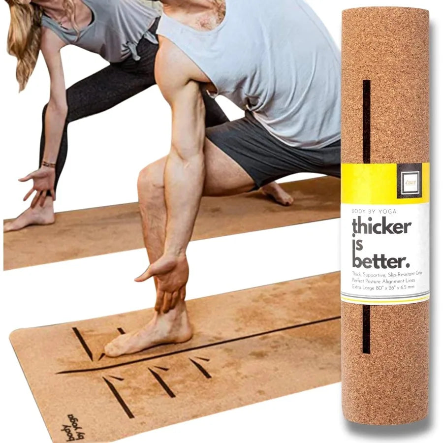 Luxury Cork Yoga Mat for Enhanced Comfort and Support/Fitness Environments Extra Thick Non Slip Design