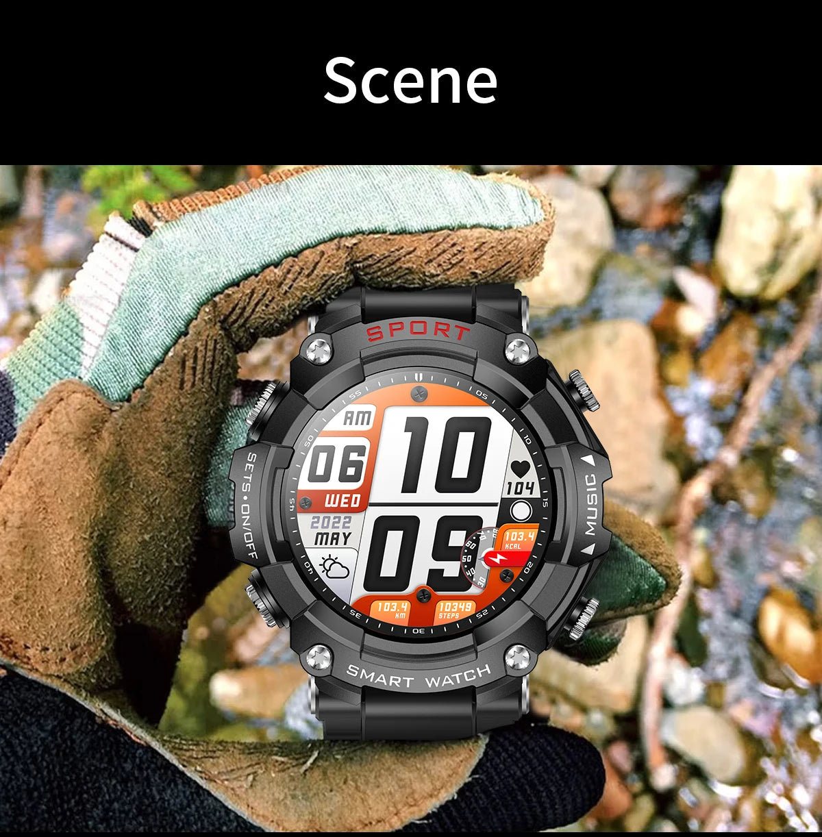 LaNikar Smart Watch AMOLED Display With In-Ear Bluetooth Headset/Heart Rate Blood Pressure Oxygen Saturation Monitoring HD Audio