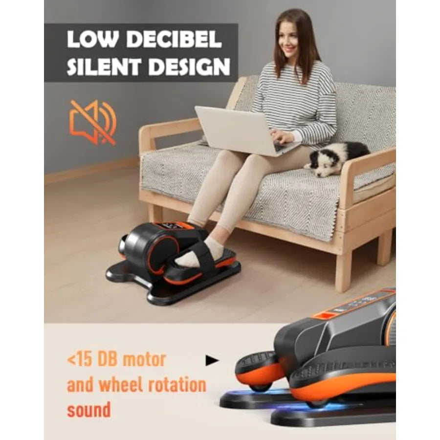 Under Desk Electric Elliptical Leg Exerciser for Seniors 13 Adjustable Speeds/Quiet Portable Seated Pedal Trainer with Remote Control