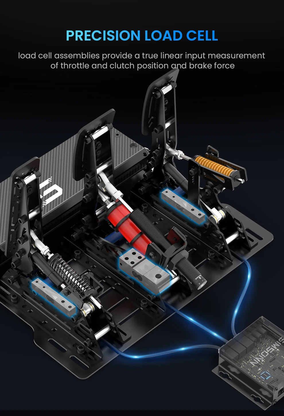 SIMSONN PRO X Ultra Sim Racing Pedals Pressure Sensor Pedal Support/VAM VAM RPO Vibration Motor PC Racing Simulator Pedals
