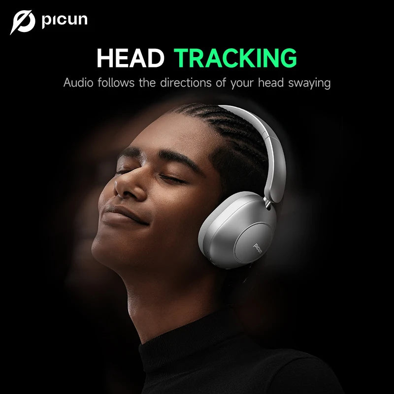 Picun F6 Active Noise Cancelling Bluetooth Headset/Hi-Res ANC Head Tracking 3D Audio Wireless Headphones APP Control