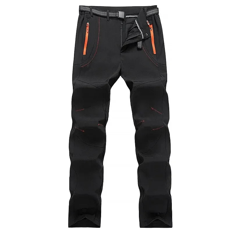 Men Fleece Hiking Pants Winter Warm Waterproof Windproof Rain Trousers/Camping Outdoor Soft Shell Thick Ski Pants