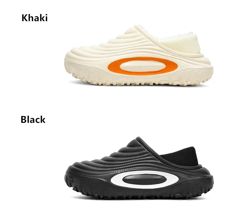 New Fashion Cotton Men's Slippers Winter Warm Plush Men Slides/Waterproof Men Indoor Outdoor Men's Warm Shoes