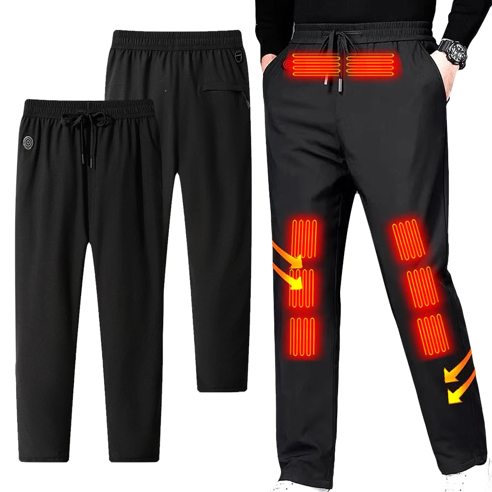 Winter Heated Pants Men Heating Trouser 10 Heating Zone/Electric Thermal Pants Hunting Fishing Hiking Pants L-6XL