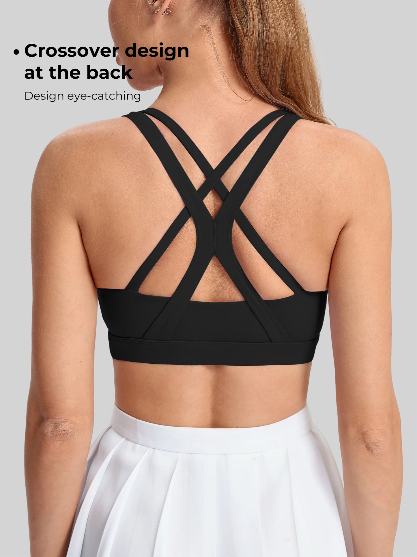 Ladies' yoga sports bra back style thin/shoulder strap sports vest breathable nylon blended material