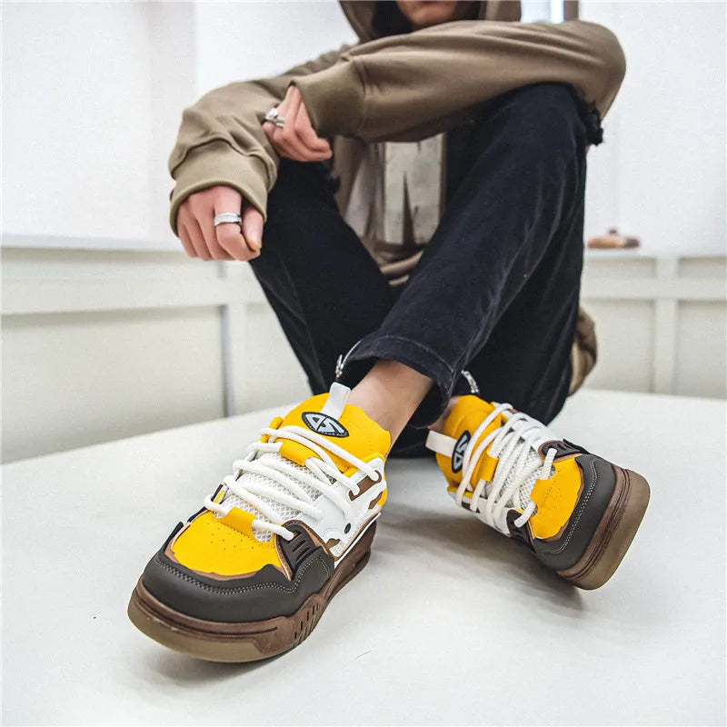 Men's shoes four seasons of the new style students/retro platform leisure sports shoes