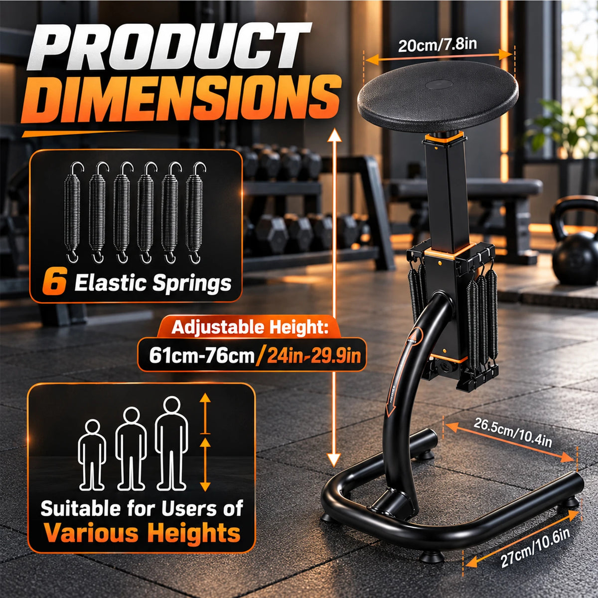 Assisted Squat Machine, Seat Height Adjustable from 61 to 76 cm Variable/Intensity Glutes Trainer Fitness Butt Machine Exercise Equipment