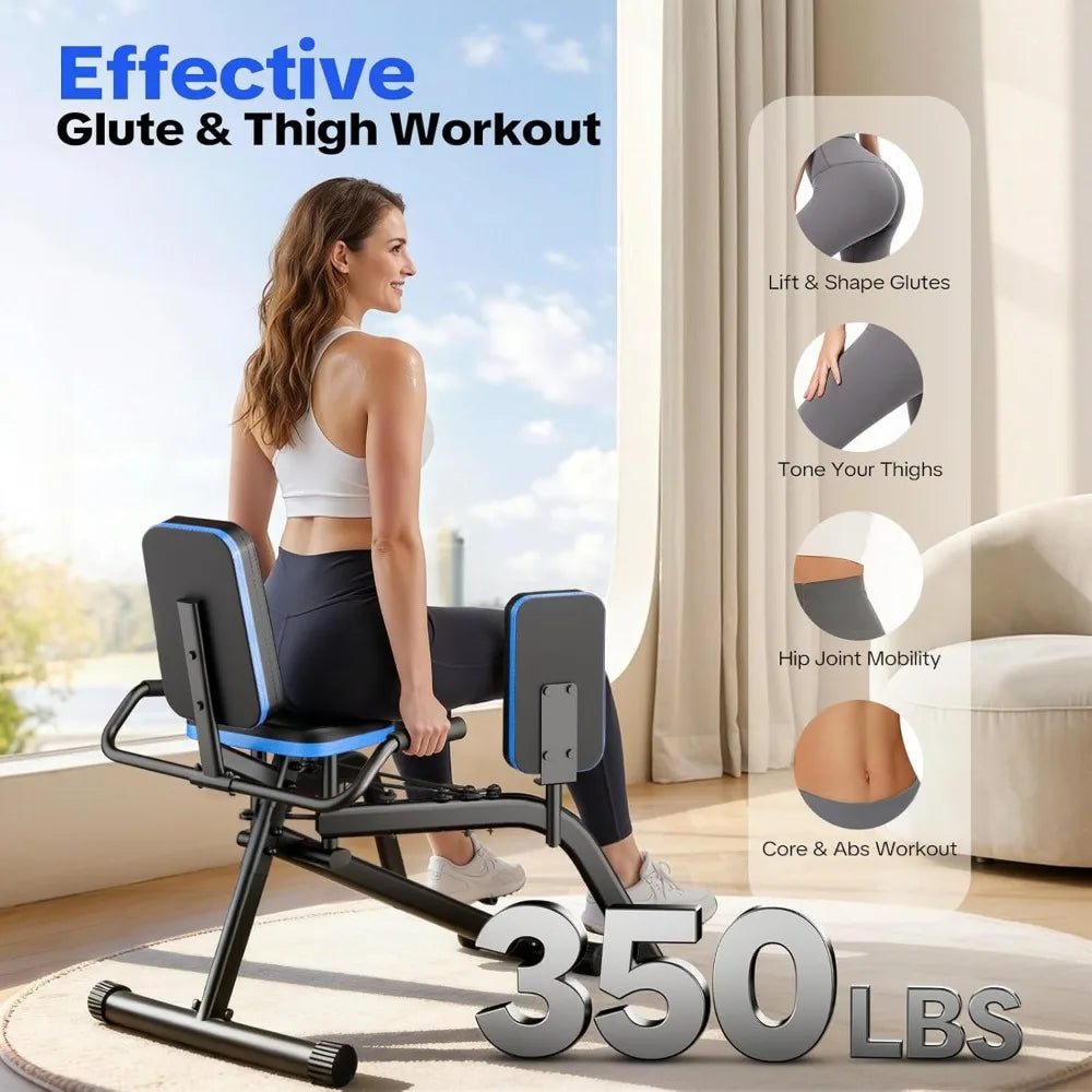 Hip Abductor Machine for Home Gym 6-Level Thigh/Exercise Equipment w/ Bonus Resistance Band